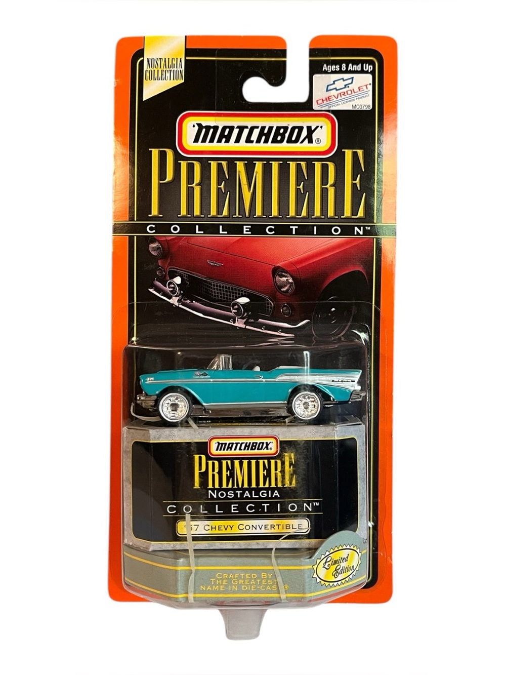 1957 Chevrolet Bel Air Convertible, Turquoise, Rubber Tire, Matchbox Premiere